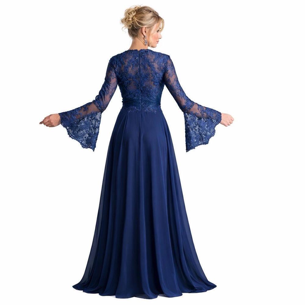 Cinderella Divine NWT 10 Navy Beaded Lace Chiffon Formal Evening Gown - Picture 2 of 7